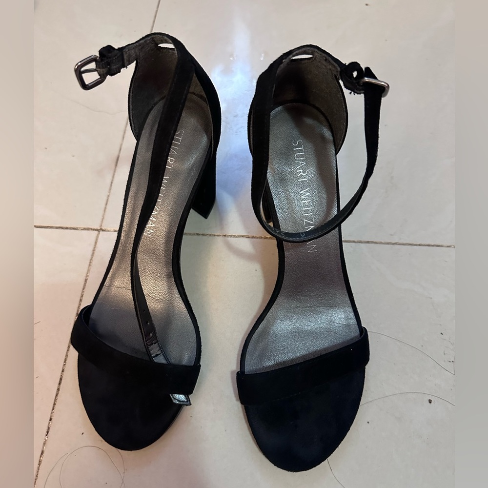 Stuart Weitzman suede NEARLYNUDE STRAP SANDAL